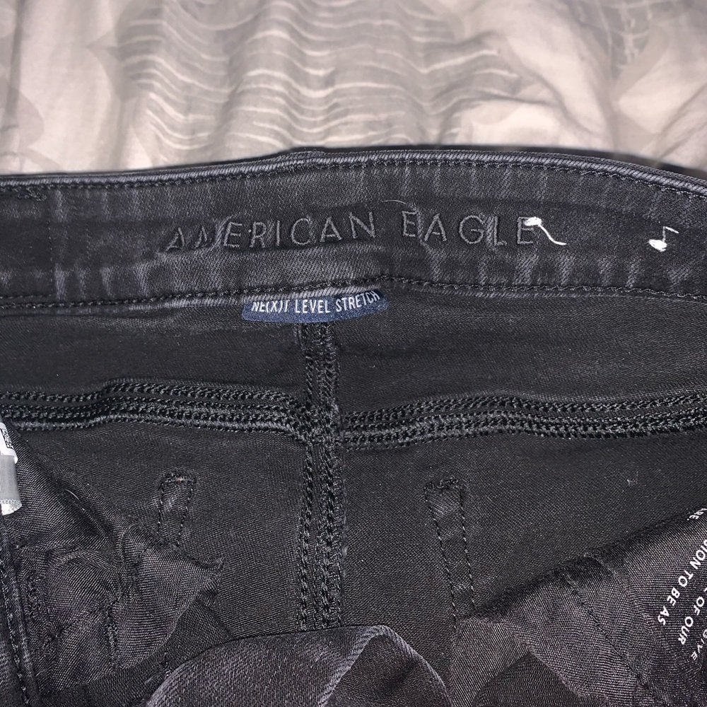 American eagle black ripped jeans